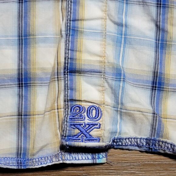 Twenty X Pearl Snap LS Western Shirt White & Lt. Blue - Size XL - Picture 3 of 7